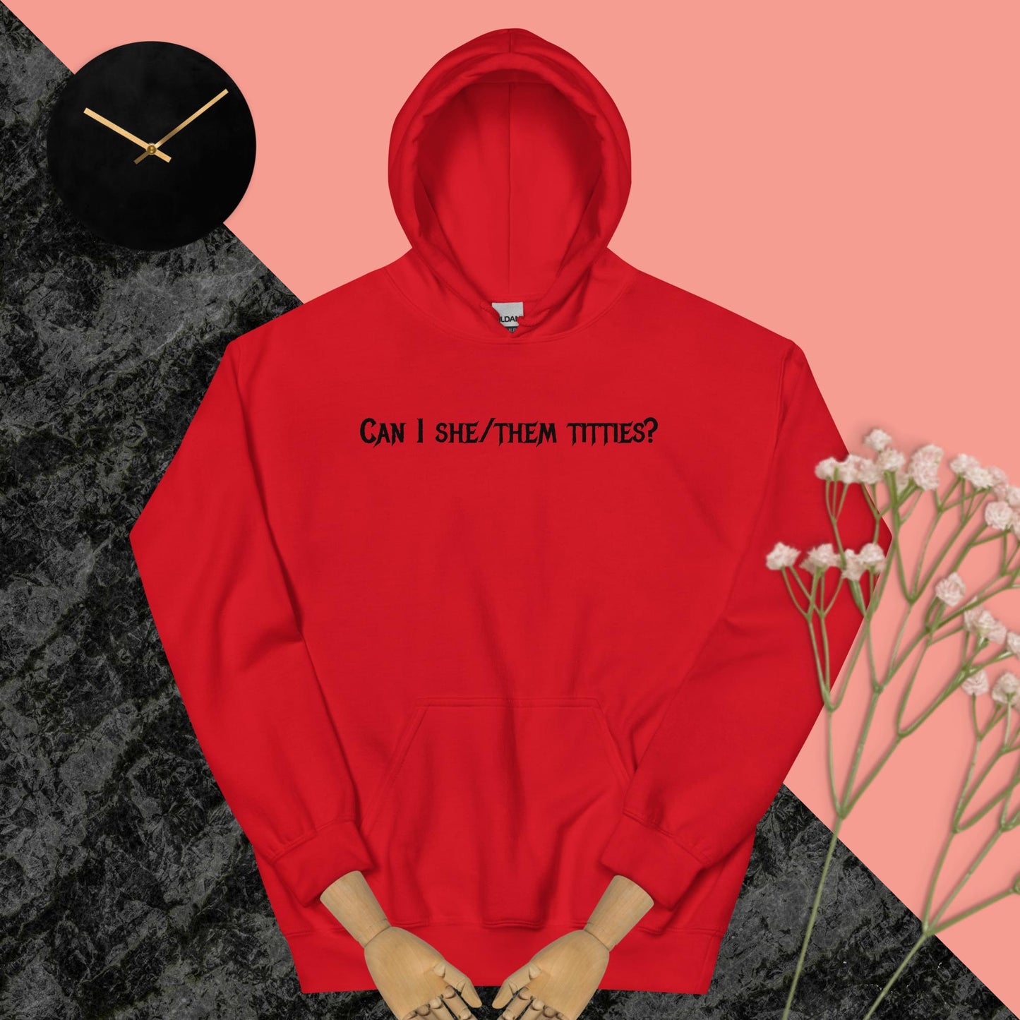 She/Them Hoodie Black